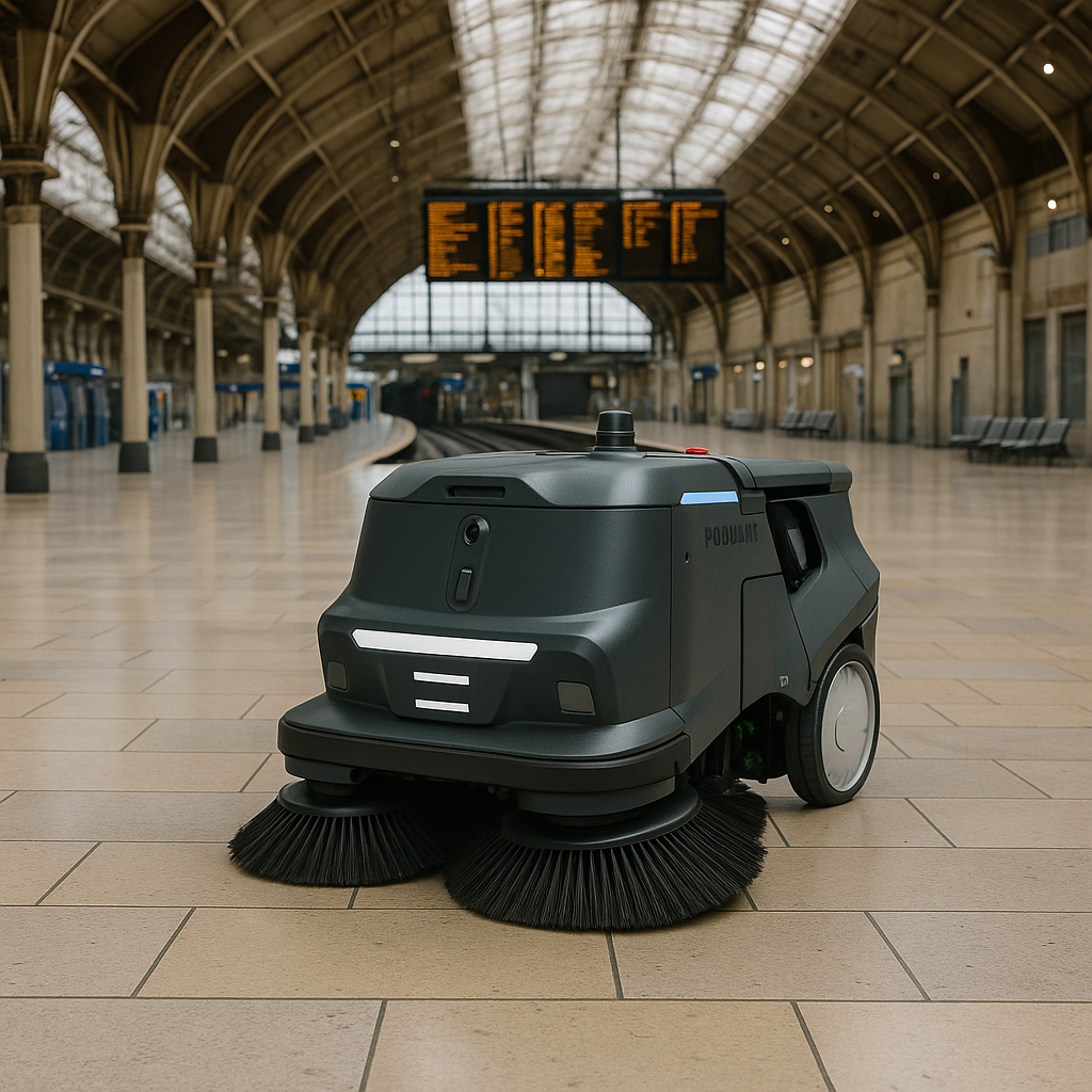 Robot de nettoyage pour aéroports et gares Robot de nettoyage pour aéroports et gares